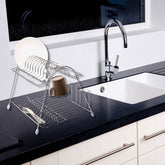 Escorredor de Louças 2 Andares Aço Cromado Secador de Pratos Talheres Copos Cozinha Utimil